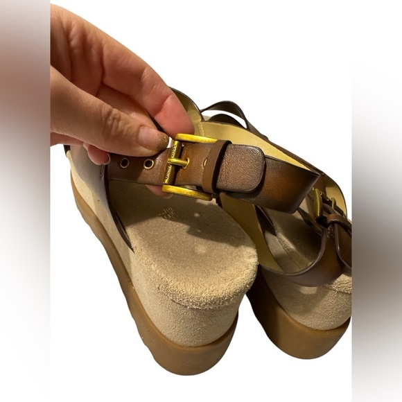 Michael Kors Becker Burnished Leather Flatform Sandal - Picture 10 of 11